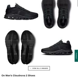 On cloud Nova Running Black Athletic Shoes with Sleek Silhouette